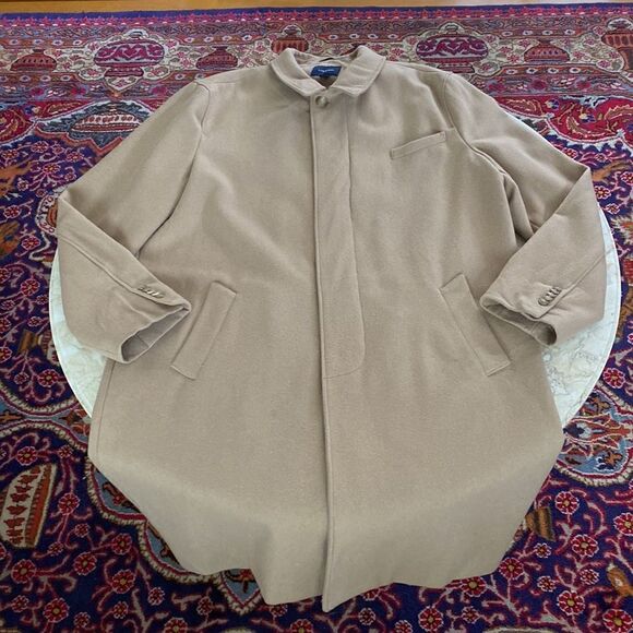 Lands’ End Wool & Cashmere Blend Full Length Camel Coat - Picture 9 of 12